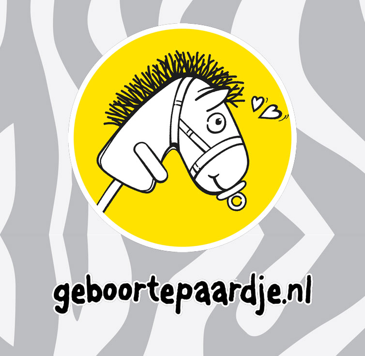 Logo van geboortepaardje.nl met een handgemaakt stokpaardje